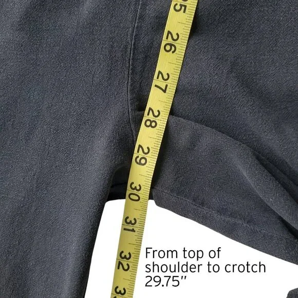 Lagenlook Lightweight Overalls Adjustable Cropped Charcoal Grey Size S/M - Picture 9 of 16